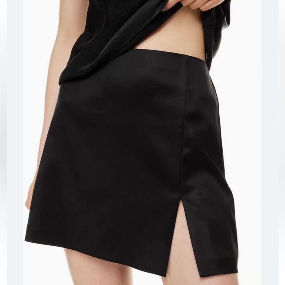 Aritzia Sunday Best Black Mini Skirt with Side Slit